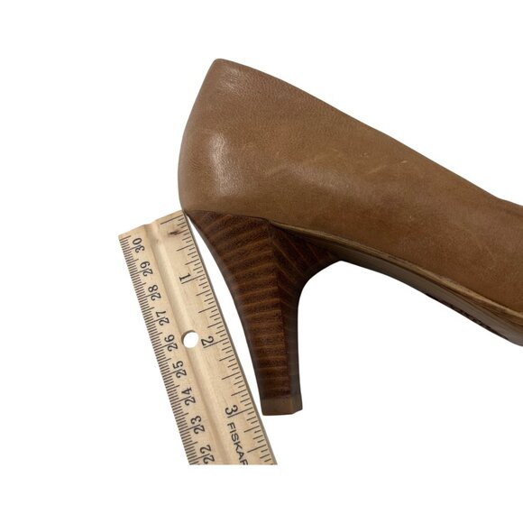 Söfft Women's 6M Leather Pumps With Stacked Heel Tan Brown - Picture 6 of 6